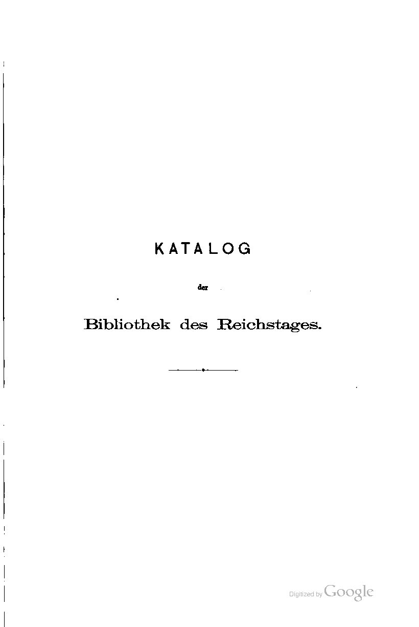 Katalog der Bibliothek des Reichstages - 4. Band - 1897