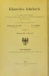 Klinisches Jahrbuch – Ergänzungsband – 1891