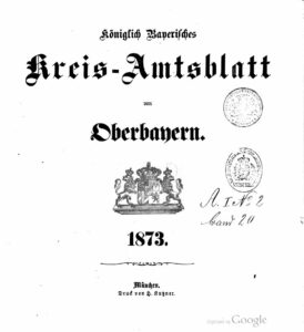 Königlich bayerisches Kreis Amtsblatt - 1873