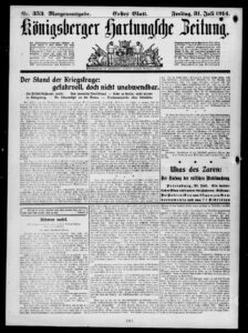 Königsberger Zeitung Nr. 353 - 31.07.1914