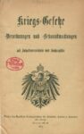 Kriegs-Gesetze – Verordnungen und Bekanntmachungen – 1914