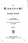 Laband Paul – Das Staatsrecht des Deutschen Reiches Band 1 – 1895 – 3te Auflage