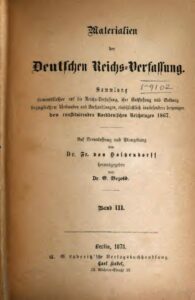 Materialien der Deutschen Reichs-Verfassung Band 3 - 1873