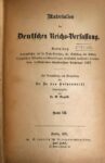 Materialien der Deutschen Reichs-Verfassung Band 3 – 1873