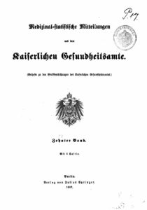 Medizinal-statistische Mittheilung aus dem Kaiserlichen Gesundheitsamte 10. Band - 1907