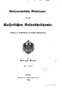 Medizinal-statistische Mittheilung aus dem Kaiserlichen Gesundheitsamte 4. Band - 1897