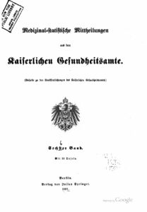 Medizinal-statistische Mittheilung aus dem Kaiserlichen Gesundheitsamte 6. Band - 1901