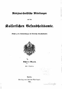 Medizinal-statistische Mittheilung aus dem Kaiserlichen Gesundheitsamte 8. Band - 1904