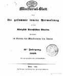 Ministerial-Blatt für die gesammte innere Verwaltung in den Königlich Preußischen Staaten 11. Jahrgang – 1850