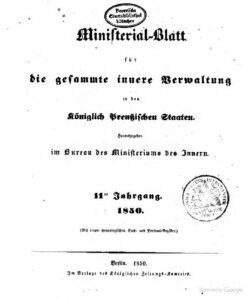 Ministerial-Blatt für die gesammte innere Verwaltung in den Königlich Preußischen Staaten 11. Jahrgang - 1850