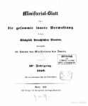 Ministerial-Blatt für die gesammte innere Verwaltung in den Königlich Preußischen Staaten 13. Jahrgang – 1852