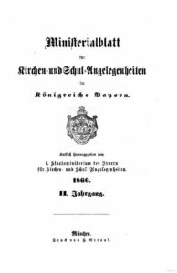 Ministerialblatt für Kirchen- und Schul-Angelegenheiten im Königreiche Bayern - 1866 - II.Jahrgang