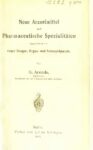 Neue Arzneimittel und pharmazeutische Spezialitäten – einschliesslich der neuen Drogen, Organ- und Serumpräparate – 1903