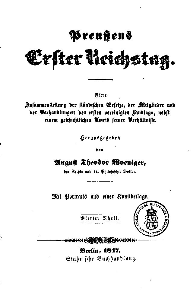 Preußens erster Reichstag - 4. Teil - 1847