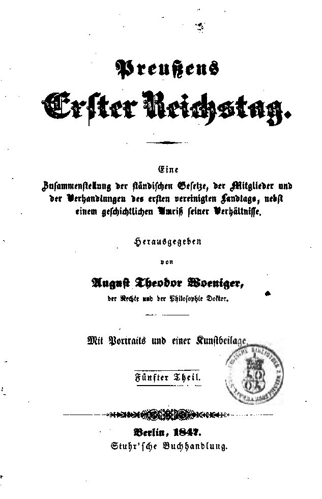 Preußens erster Reichstag - 5. Teil - 1847