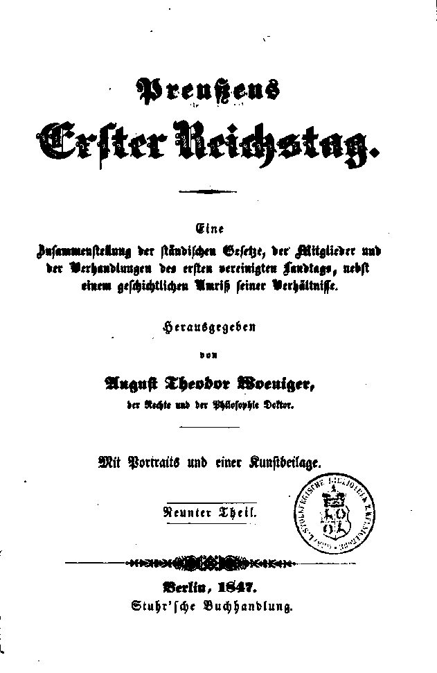 Preußens erster Reichstag - 9. Teil - 1847