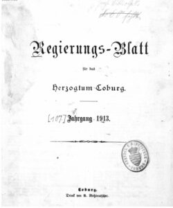 Regierungs-Blatt für das Herzogtum Coburg - 1913