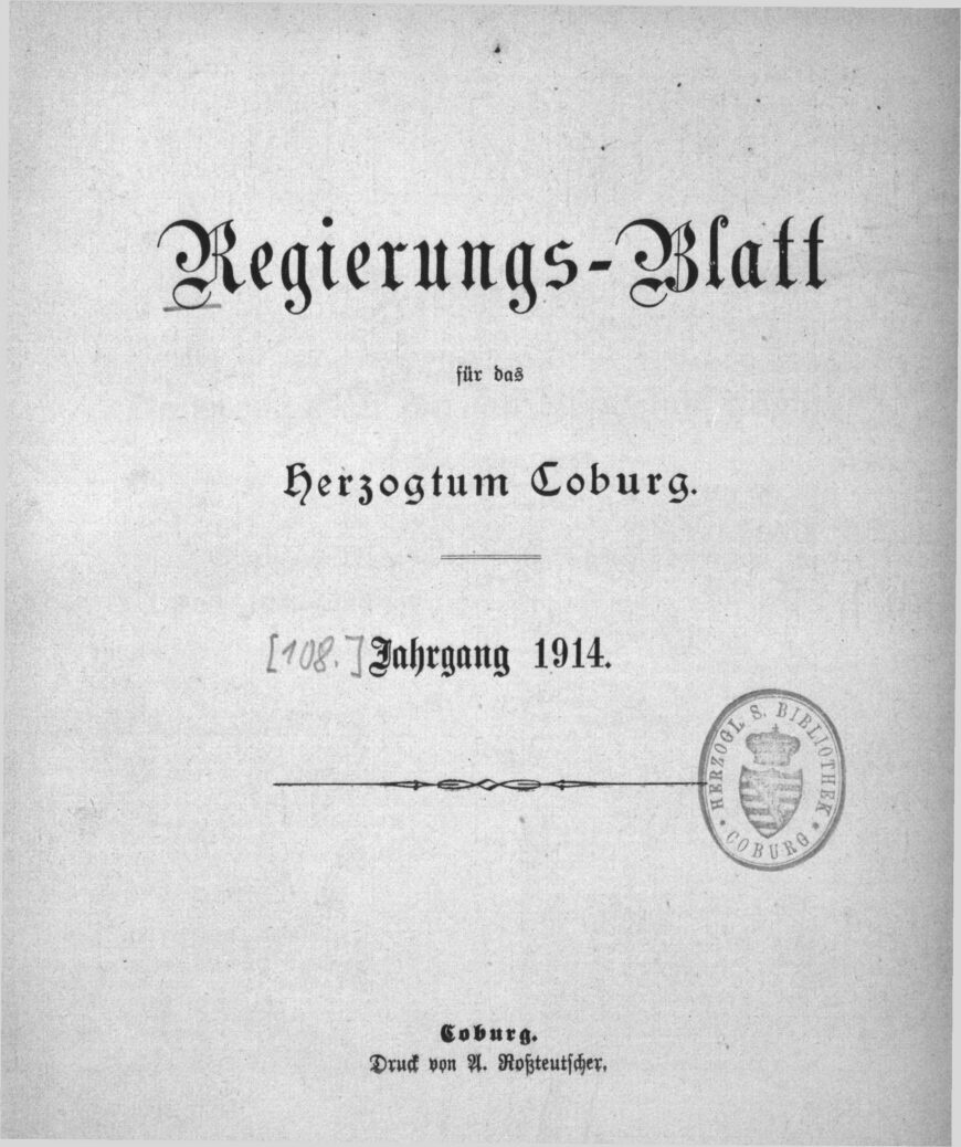 Regierungs-Blatt für das Herzogtum Coburg - 1914