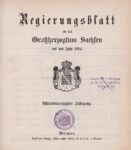 Regierungsblatt für das Grossherzogtum Sachsen – 1914