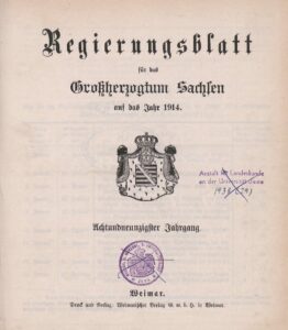 Regierungsblatt für das Grossherzogtum Sachsen - 1914