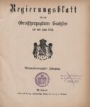 Regierungsblatt für das Grossherzogtum Sachsen – 1915