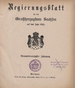 Regierungsblatt für das Grossherzogtum Sachsen - 1915
