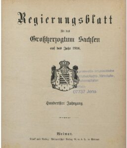 Regierungsblatt für das Grossherzogtum Sachsen - 1916
