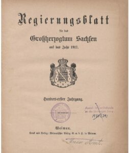 Regierungsblatt für das Grossherzogtum Sachsen - 1917