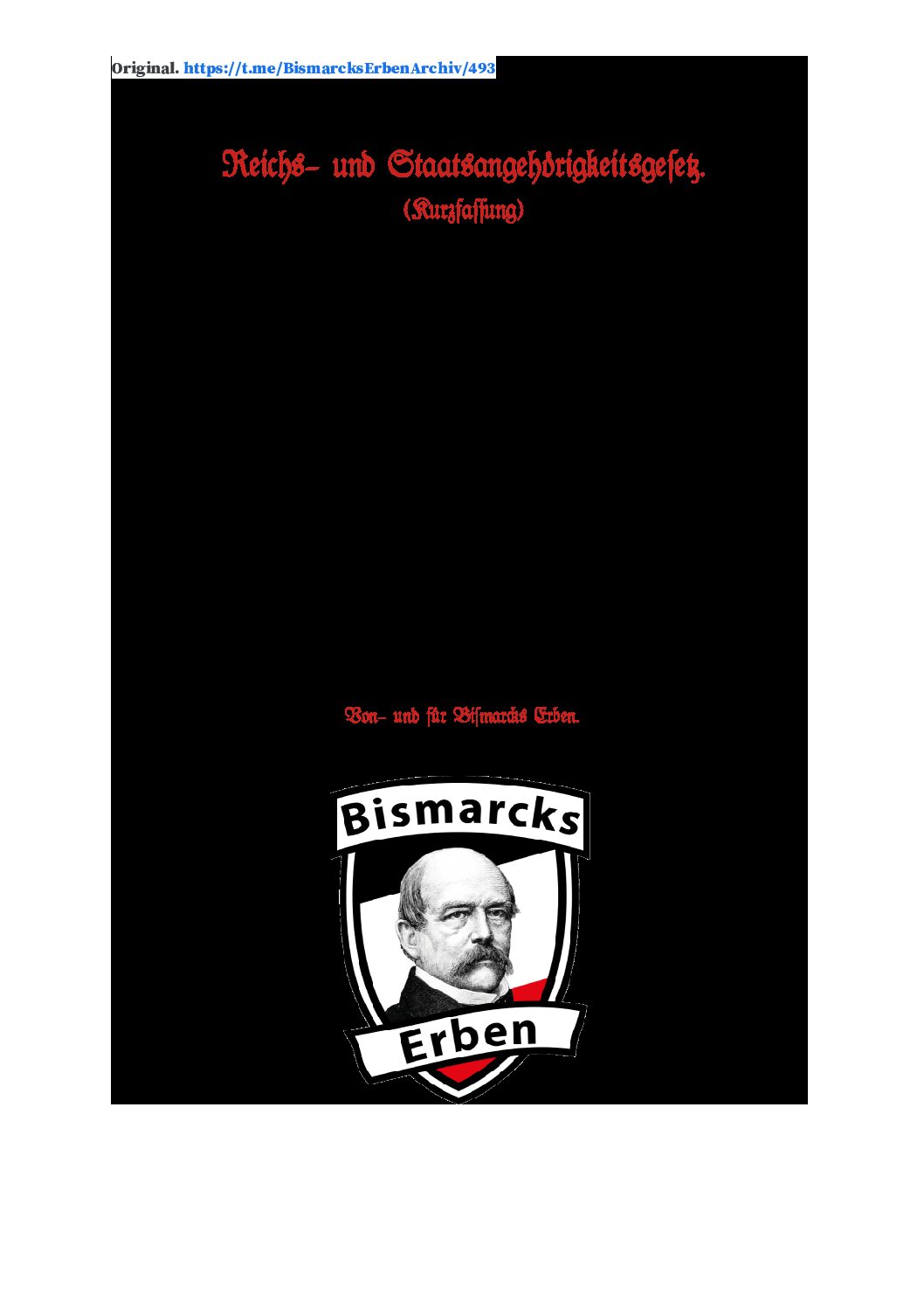 Reichs- und Staatsangehörigkeitsgesetz 1913 - Kurzfassung + Muster