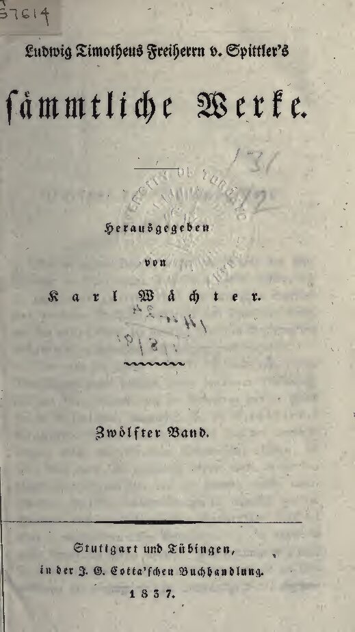 Sämtliche Werke 12. Band - 1837