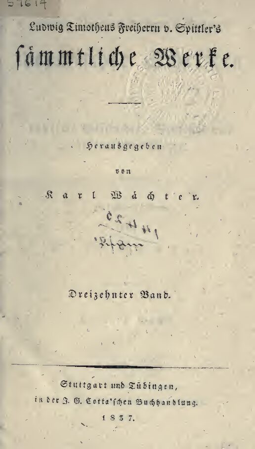 Sämtliche Werke 13. Band - vermischte Schriften über deutsche Geschichte, Statistik und öffentliches Recht - 1837