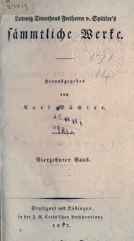 Sämtliche Werke 14. Band - vermischte Schriften über Geschichte der europäischen Staaten - 1837
