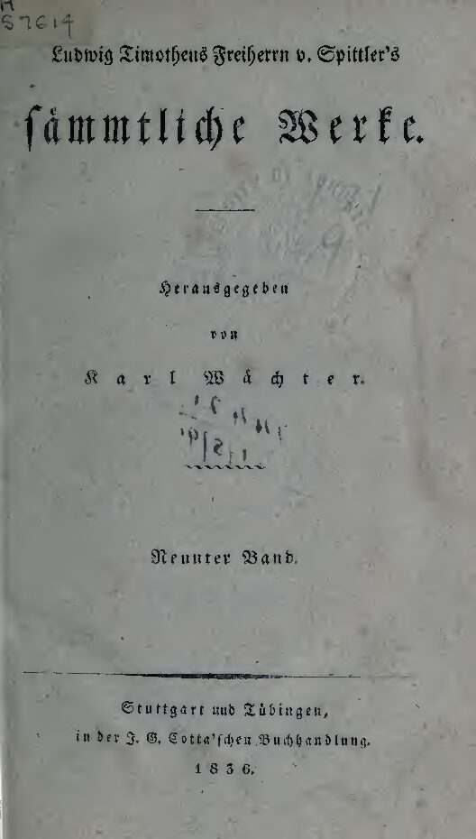 Sämtliche Werke 9. Band - vermischte Schriften über Theologie Kirchengeschichte und Kirchenrecht - Zweiter Band - 1836