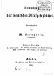 Sammlung der deutschen Strafgesetzbücher – Drittes Bändchen – 1858