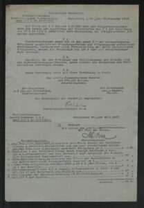 Schriftstücke-Unterlagen des Stellvertretenden Generalkommandos des I. Armeekorps - Königsberg - 1916-17