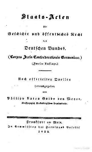 Staatsakten für Geschichte und öffentliches Recht des Deutschen Bundes - 1833
