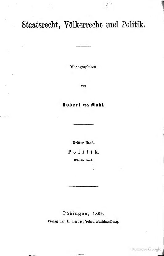 Staatsrecht, Völkerrecht und Politik - 1869