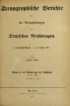 Stenographische Berichte über die Verhandlungen des Deutschen Reichstags 1. Legislaturperiode – II. Session 1871 – 2. Band 1871