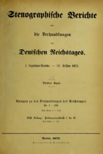 Stenographische Berichte über die Verhandlungen des Deutschen Reichstags 1. Legislaturperiode - III. Session 1872 - 3. Band 1872