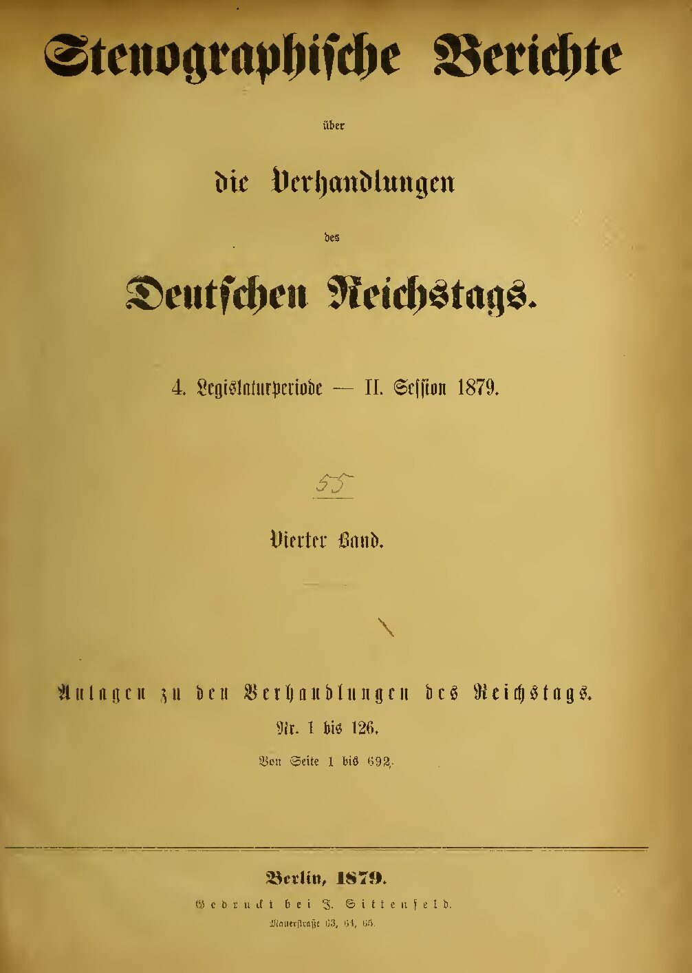Stenographische Berichte über die Verhandlungen des Deutschen Reichstags 4. Legislaturperiode - II. Session 1879 - 4. Band 1879