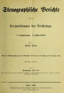 Stenographische Berichte über die Verhandlungen des Deutschen Reichstags 4. Legislaturperiode - II. Session 1885-86 - 1. Band 1886