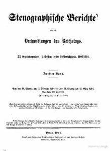 Stenographische Berichte über die Verhandlungen des Reichstags 11. Legislaturperiode - I.Session erster Sessionabschnitt 1903-04 - 2. Band 1904