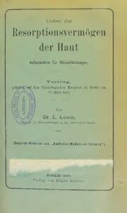 Über das Resorptionsvermögen der Haut insbesondere für Bleiverbindungen - 1883