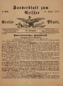 Vaterländischer Hilfsdienst - Neisser Kreis-Blatt - 1917