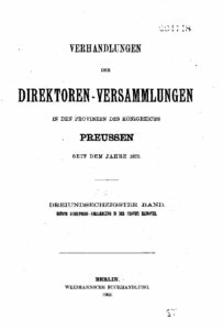 Verhandlungen der Direktoren-Versammlungen in den Provinzen des Königreiches Preußen seit dem Jahre 1879 - 63. Band - 1903