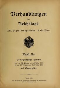Verhandlungen des Reichstags 13. Legislaturperiode - II.Session 1918 - 314. Band - 1919