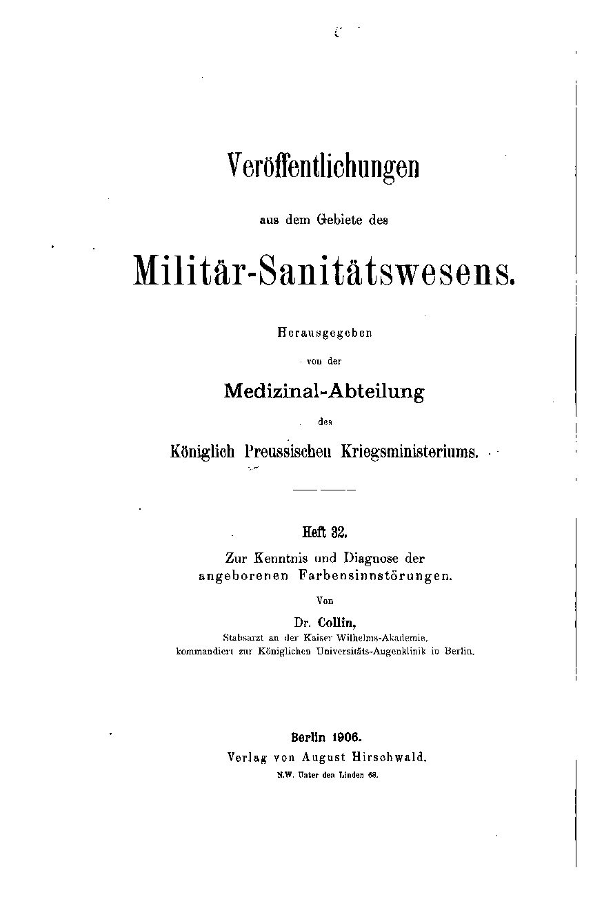 Veröffentlichungen aus dem Gebiete des Militär-Sanitätswesens - Heft 32 - 1906