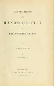 Verzeichniss der Handschriften im Oreußischen Staate Band 2 - 1893