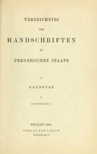Verzeichniss der Handschriften im Oreußischen Staate Band 3 - 1894
