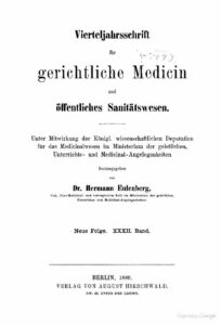 Virteljahrsschrift für gerichtliche Medicin und öffentliches Sanitätswesen Neue Folge 32. Band - 1880